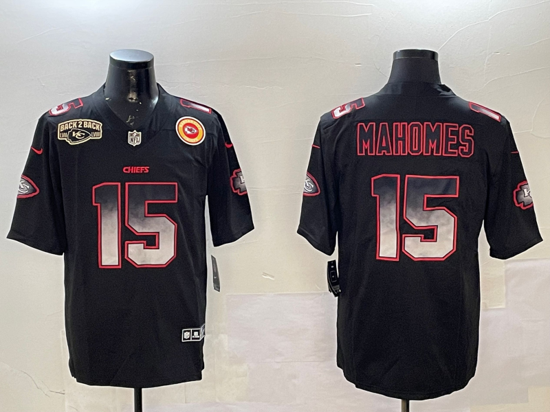 Men Kansas City Chiefs #15 Mahomes black Rainbow 2025 Nike Limited NFL Jersey 0012->kansas city chiefs->NFL Jersey
